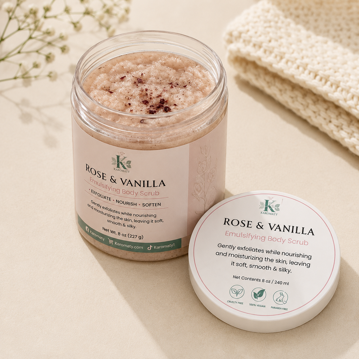 EXFOLIANTE CORPORAL DE ROSA Y VAINILLA
