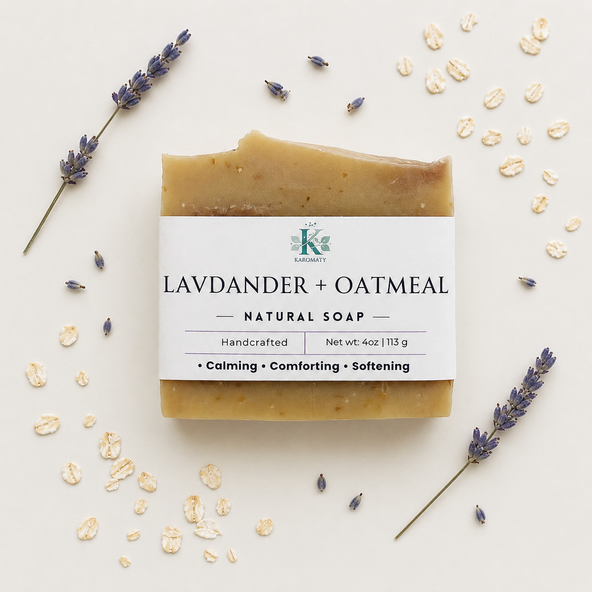 Oatmeal and lavender soap